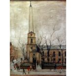 •L. S. LOWRY (1887 - 1976) ARTIST SIGNED PROOF LIMITED EDITION COLOUR PRINT St. Lukes, London' Blind