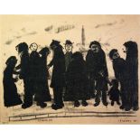 •L. S. LOWRY (1887 - 1976) ARTIST SIGNED LITHOGRAPH 'Shapes and Sizes' Signed and dated 1967 and