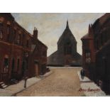 ROGER HAMPSON (1925 - 1996) OIL PAINTING ON BOARD 'All Saints Church, Bolton' Signed; titled and