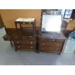 STAG MAHOGANY DRESSING CHEST AND MATCHING CHEST OF DRAWERS AND THE CONTINENTAL HEADBOARD