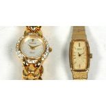 ACCURIST QUARTZ LADY'S GOLD PLATED BRACELET WATCH with 'Pearl' circular dial, paste set bezel,