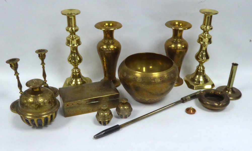 A SELECTION OF INDIAN AND OTHER BRASSWARES