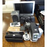 VENTURER TV AND DVD PLAYER, AND MISC SMALL ELECTRICAL ITEMS INCLUDING; GOODMANS TELEPHONES WITH