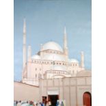 PETER SUNDERLAND (Born Rochdale 1931) OIL PAINTING ON CANVAS 'The Great Mosque, Cairo, Egypt'