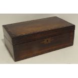 VICTORIAN ROSEWOOD PORTABLE WRITING SLOPE CONVERTED TO A CIGAR HUMIDOR, of typical form, the