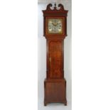 LATE EIGHTEENTH CENTURY OAK AND MAHOGANY CROSSBANDED LONGCASE CLOCK, with Halifax rolling moonphase,