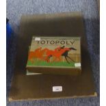 JOHN WADDINGTON LTD. MID TWENTIETH CENTURY HORSE FACING BOARD GAME, 'TOPOLY' COMPLETE WITH FOLDING