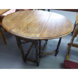 CIRCA 1920's OAK GATELEG TABLE A MODERN LIGHT OAK BESPOKE CUPBOARD BOOKCASE & A GEORGIAN STYLE