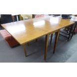 A 1970's MAHOGANY OBLONG FALL LEAF DINING TABLE