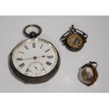 J.B YABSLEY - LATE 19TH CENTURY SILVER CASED OPEN FACE POCKET WATCH the key wind movement