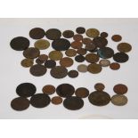 SELECTION OF LATE 18TH CENTURY TO EARLY 20TH CENTURY COPPER COINAGE, COMMEMORATIVE PIECES AND TOKENS