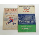 TWO RUGBY LEAGUE PROGRAMMES, Salford v York 1953 and Halifax v St. Helens Final Tie 1956