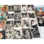 COLLECTION OF APPROXIMATELY 78 CIRCA 1960's PHOTOGRAPHIC POSTCARDS OF FILM STARS mainly female black