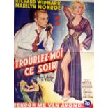 MARILYN MUNROE 'Don't Bother to Knock', 1980s BELGIAN REPRINTED FILM POSTER, 18 3/4" X 14 1/4" (47.7