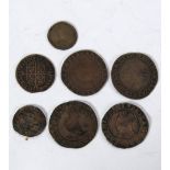 FOUR ELIZABETH I HAMMERED SILVER SHILLINGS portraits very worn, ELIZABETH I SILVER SHILLING with