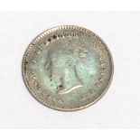GEORGE III SILVER SIXPENCE 1816 (VF), Queen Victoria silver TWO PENCE MAUNDY COIN 1838 (EF); Queen