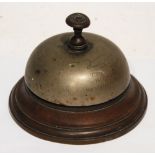 EARLY TWENTIETH CENTURY LARGE METAL AND BRONZE COUNTER BELL, engraved with presentation inscription,