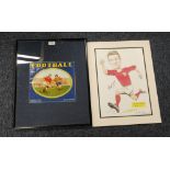 ROB BOND CARICATURE COLOUR PRINT OF ROGER HUNT Signed by the player, dated 2002, issued from The