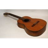 MID 20th CENTURY SPANISH SIX STRING ACOUSTIC GUITAR labelled 'Hijo de Vicente Tatay SRC Valencia