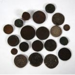 SELECTION OF AGED MIDDLE EASTERN, INDIAN AND NEPALESE SILVER, COPPER AND BRONZE COINAGE to include