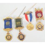 ROYAL ORDER OF ANTEDILUVIAN BUFFALOES silver gilt and blue enamel cross medallion with ribbon and
