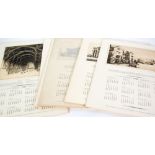 ALAN CARR LINFORD EIGHT ARCHITECTURAL DRY POINT ETCHINGS each signed, accompanying calendars