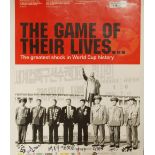 1966 'THE GAME OF THEIR LIVES' NORTH KOREAN FOOTBALL TEAM COLOUR POSTER Signed by eight members of
