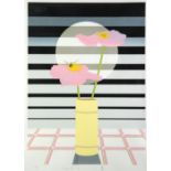 SERIGRAPH LIMITED EDITION PRINT Vase of pink flowers (view from the top) edition 191/300