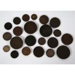 SELECTION OF LOW DENOMINATION WORLD COINS, EARLY 18th CENTURY TO EARLY 20th to include examples from