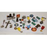 SUNDRY MID 20TH CENTURY METAL AND ENAMEL AND OTHER BADGES AND MEDALLIONS mainly of a religious