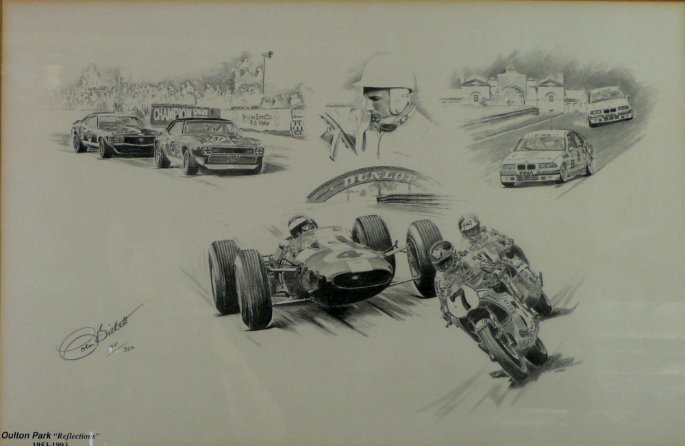 COLIN BIRKETT (Twentieth Century) ARTIST SIGNED PRINT OF A PENCIL DRAWING 'Oulton Park,