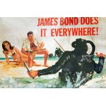 JAMES BOND 'Dr No' PART-POSTER 'James Bond does it EVERYWHERE', 15" x 20" (38.1 x 50.8cm), rolled