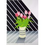 SERIGRAPH LIMITED EDITION PRINT Vase of tulips 'Time to Reflect' edition 139/300 Indistinctly signed