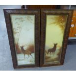 PAIR OF 'MONARCH OF THE GLEN' COLOUR PRINTS 34 1/2" X 11" in carved and moulded oak frames (2)