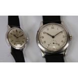 CIRCA 1950s EBEL STAINLESS STEEL CASED GENT'S WRISTWATCH with waterproof, shockabsorber and