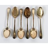 SET OF SIX SILVER EGGS SPOONS, Old English pattern, Sheffield 1910, 4oz