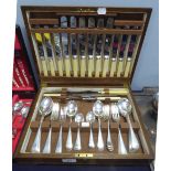 FORTY NINE PIECE CANTEEN OF ELECTROPLATED CUTLERY FOR SIX PERSONS, including a three piece carving