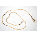 14k GOLD FINE FLAT CHAIN NECKLACE, 17" long, 2.7gms