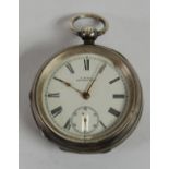VICTORIAN WALTHAM SILVER CASED OPEN FACED POCKET WATCH, with subsidiary seconds dial and keywind