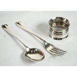 GEORGE V CASED SILVER THREE PIECE CHRSTENING SET by Charles Boyton and Son, comprising, FORK,