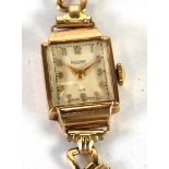 LADY'S ROTARY 9ct GOLD SWISS WRIST WATCH with mechanical movement, small oblong white dial with