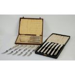 CASED SET OF SIX FRUIT KNIVES with filled Kings Pattern handle, Sheffield 1929, SET OF SIX