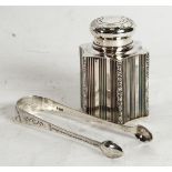 CONTINENTAL SILVER TEA CANISTER of concaved hexafoil shape with removable cover, import duty