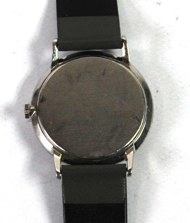GENTS 1960's GIRARD PERREGAUX MECHANICAL WRIST WATCH, with stainless steel case and grey leather - Image 2 of 3