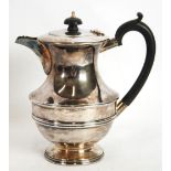 EARLY 20th CENTURY SILVER COFFEE POT with blackwood scroll handle and knop, Birmingham 1933, 21 ozs
