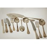 WEBBER AND HILL, SHEFFIELD ELECTROPLATED TABLE SERVICE OF CUTLERY, 'Jesmond' pattern, double struck,