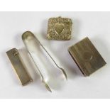 1930's DUNHILL PRESENTATION ELECTROPLATED POCKET CIGARETTE LIGHTER, of plain, slender oblong form,