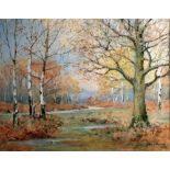 HELEN EDWARDS (20th Century) WATERCOLOUR DRAWING Woodland Signed and dated 10 1/2" x 13 1/2" (26.7 x