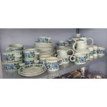 MIDWINTER STONE CHINA DINNER AND TEA WARS 'STONEHENGE', foliate pattern in shades of blue and fawn