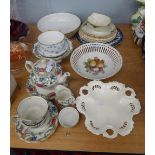 BOOTH'S POTTERY 'FLORADORA' PATTERN TEA FOR TWO TEA SERVICE OF 10 PIECES, LIMOGES, FRENCH